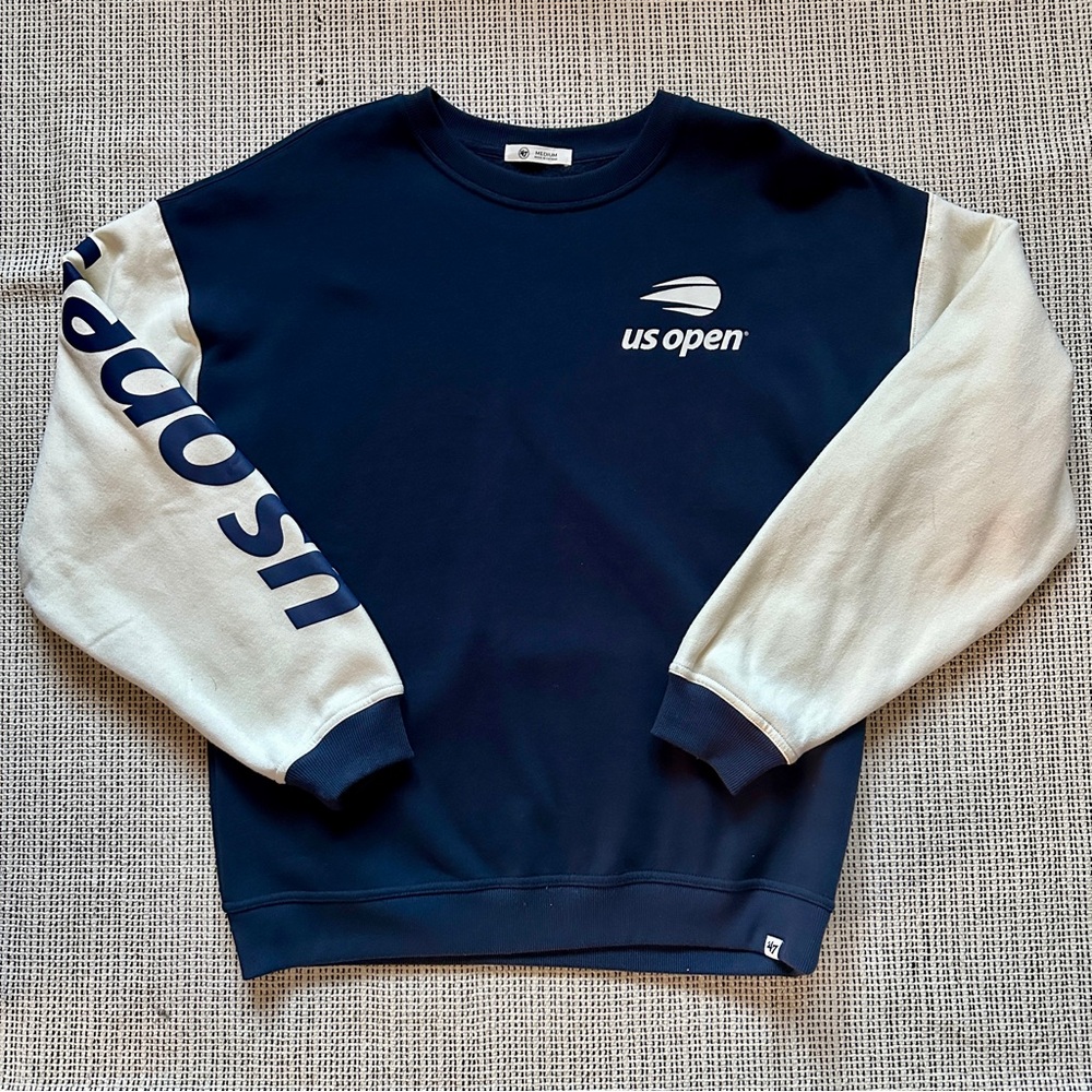 ‘47 Brand US Open 2024 Women’s Andie Crew Sweatshirt Medium Navy/White